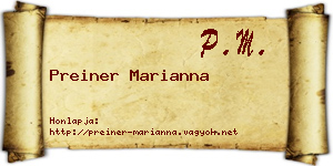 Preiner Marianna névjegykártya